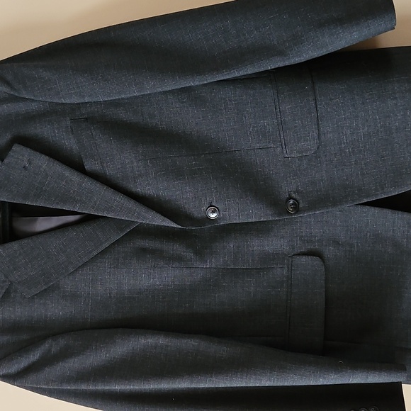 David Taylor men's size 38R black 45% wool 55% polyester blazer suit jacket - Picture 3 of 8